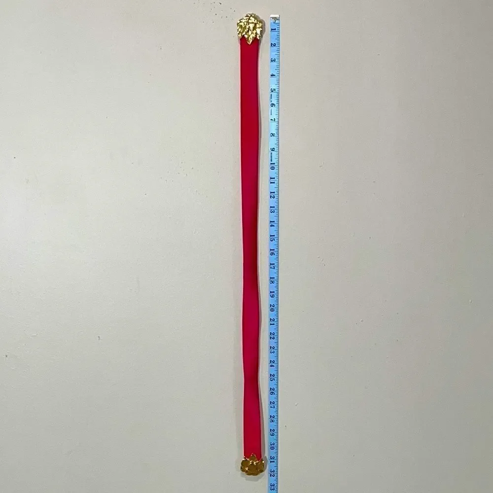 Vintage Handmade Pink Belt With Leaf Closures.